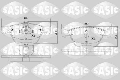 6216149 SASIC Комплект тормозных колодок, дисковый тормоз