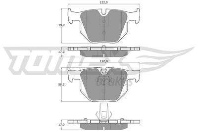 TX1481 TOMEX Brakes Комплект тормозных колодок, дисковый тормоз