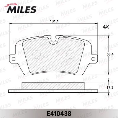 E410438 MILES Комплект тормозных колодок, дисковый тормоз