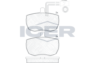 140935 ICER Комплект тормозных колодок, дисковый тормоз