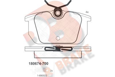 RB0674700 R BRAKE Комплект тормозных колодок, дисковый тормоз