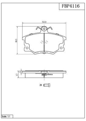 FBP4116 FI.BA Комплект тормозных колодок, дисковый тормоз