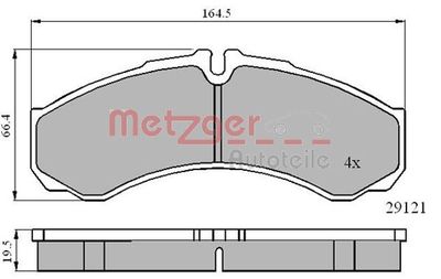 1170874 METZGER Комплект тормозных колодок, дисковый тормоз