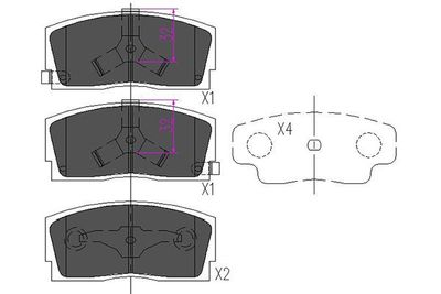 KBP1501 KAVO PARTS Комплект тормозных колодок, дисковый тормоз