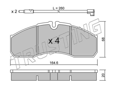 5943W TRUSTING Комплект тормозных колодок, дисковый тормоз