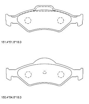 KD6516 ASIMCO Комплект тормозных колодок, дисковый тормоз