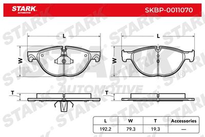 SKBP0011070 Stark Комплект тормозных колодок, дисковый тормоз