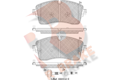 RB2335200 R BRAKE Комплект тормозных колодок, дисковый тормоз