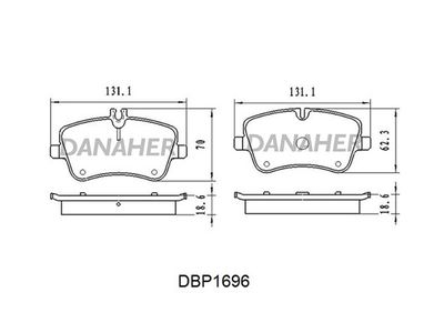 DBP1696 DANAHER Комплект тормозных колодок, дисковый тормоз