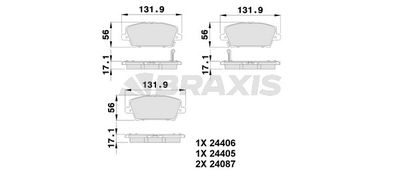 AB0103 BRAXIS Комплект тормозных колодок, дисковый тормоз