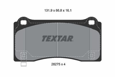 2627501 TEXTAR Комплект тормозных колодок, дисковый тормоз