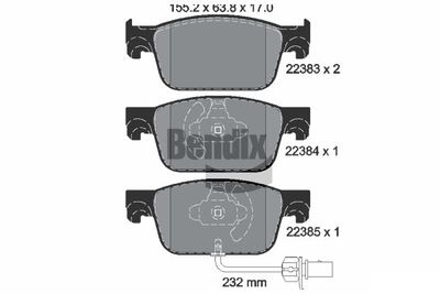 BPD1359 BENDIX Braking Комплект тормозных колодок, дисковый тормоз