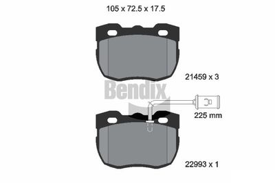 BPD2312 BENDIX Braking Комплект тормозных колодок, дисковый тормоз
