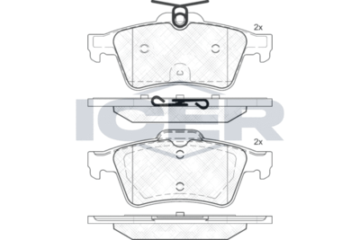 182013 ICER Комплект тормозных колодок, дисковый тормоз