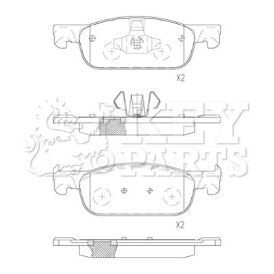 KBP2591 KEY PARTS Комплект тормозных колодок, дисковый тормоз