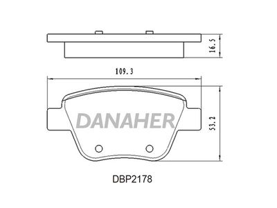 DBP2178 DANAHER Комплект тормозных колодок, дисковый тормоз