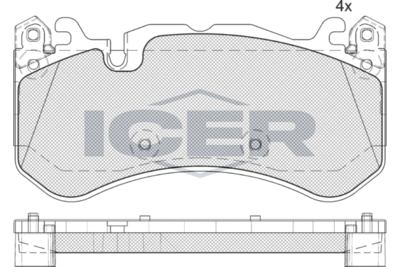 182079204 ICER Комплект тормозных колодок, дисковый тормоз