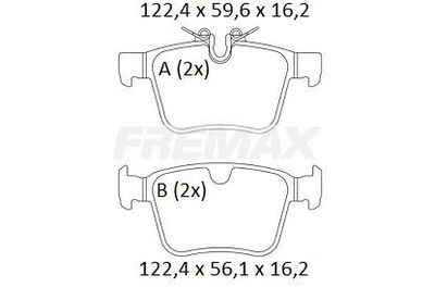FBP2617 FREMAX Комплект тормозных колодок, дисковый тормоз