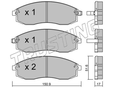 3150 TRUSTING Комплект тормозных колодок, дисковый тормоз