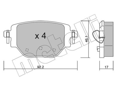 2212460 METELLI Комплект тормозных колодок, дисковый тормоз