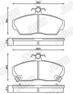 572430J JURID Комплект тормозных колодок, дисковый тормоз