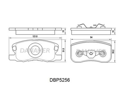 DBP5256 DANAHER Комплект тормозных колодок, дисковый тормоз