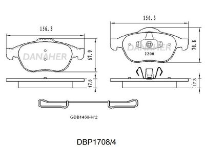 DBP17084 DANAHER Комплект тормозных колодок, дисковый тормоз