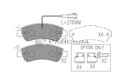 P11550 ASHUKI by Palidium Комплект тормозных колодок, дисковый тормоз