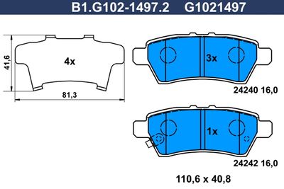B1G10214972 GALFER Комплект тормозных колодок, дисковый тормоз