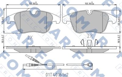 FO996081 FOMAR Friction Комплект тормозных колодок, дисковый тормоз