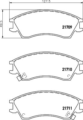 8DB355036571 HELLA Комплект тормозных колодок, дисковый тормоз