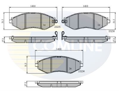 CBP31188 COMLINE Комплект тормозных колодок, дисковый тормоз