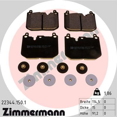 223441501 ZIMMERMANN Комплект тормозных колодок, дисковый тормоз