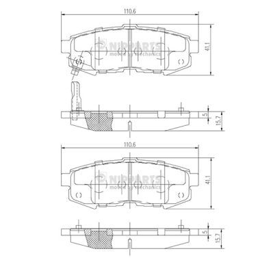 N3613023 NIPPARTS Комплект тормозных колодок, дисковый тормоз