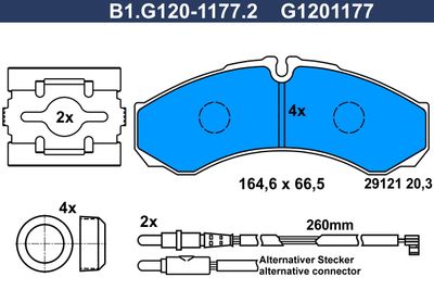 B1G12011772 GALFER Комплект тормозных колодок, дисковый тормоз