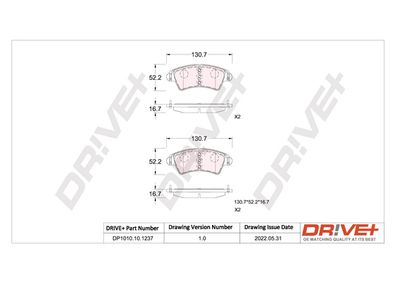 DP1010101237 Dr!ve+ Комплект тормозных колодок, дисковый тормоз