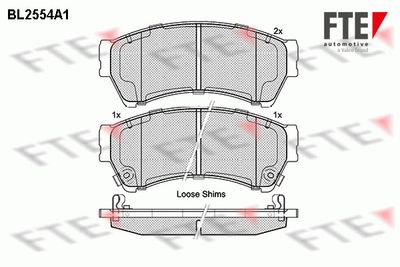 BL2554A1 FTE Комплект тормозных колодок, дисковый тормоз