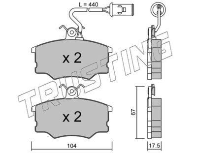 0551 TRUSTING Комплект тормозных колодок, дисковый тормоз