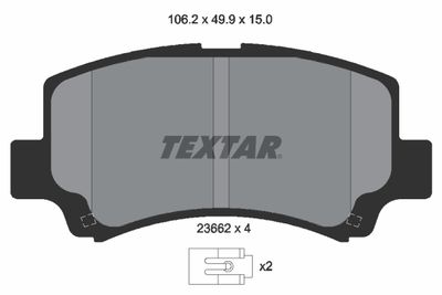 2366201 TEXTAR Комплект тормозных колодок, дисковый тормоз