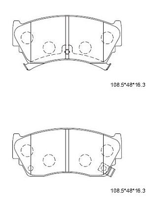 KD1731 ASIMCO Комплект тормозных колодок, дисковый тормоз