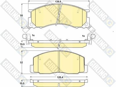 6130869 GIRLING Комплект тормозных колодок, дисковый тормоз