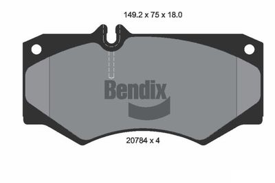 BPD1725 BENDIX Braking Комплект тормозных колодок, дисковый тормоз