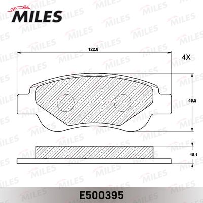 E500395 MILES Комплект тормозных колодок, дисковый тормоз