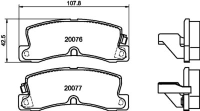 8DB355026741 HELLA Комплект тормозных колодок, дисковый тормоз