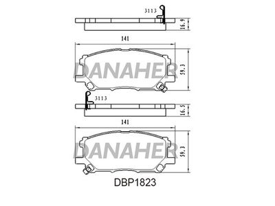 DBP1823 DANAHER Комплект тормозных колодок, дисковый тормоз