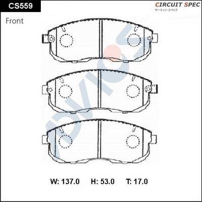 CS559 ADVICS Комплект тормозных колодок, дисковый тормоз