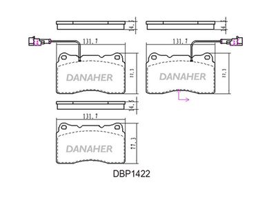 DBP1422 DANAHER Комплект тормозных колодок, дисковый тормоз