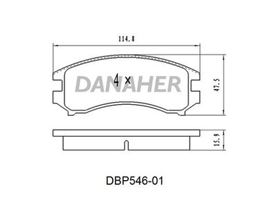 DBP54601 DANAHER Комплект тормозных колодок, дисковый тормоз