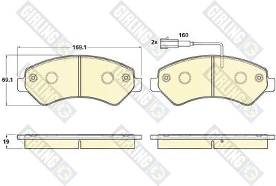 6119825 GIRLING Комплект тормозных колодок, дисковый тормоз