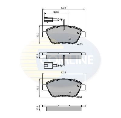 CBP12047 COMLINE Комплект тормозных колодок, дисковый тормоз